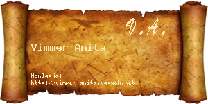 Vimmer Anita névjegykártya